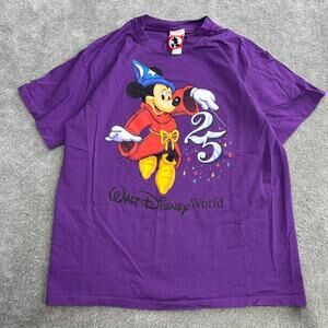 Vintage Walt Disney World 25th Anniversary Size XL Purple T-Shirt Mickey Mouse